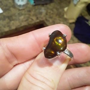 Fire agate ring